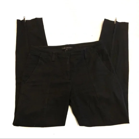 Theory Front Seam Ankle Zip Cigarette Pant Black - Picture 5 of 8